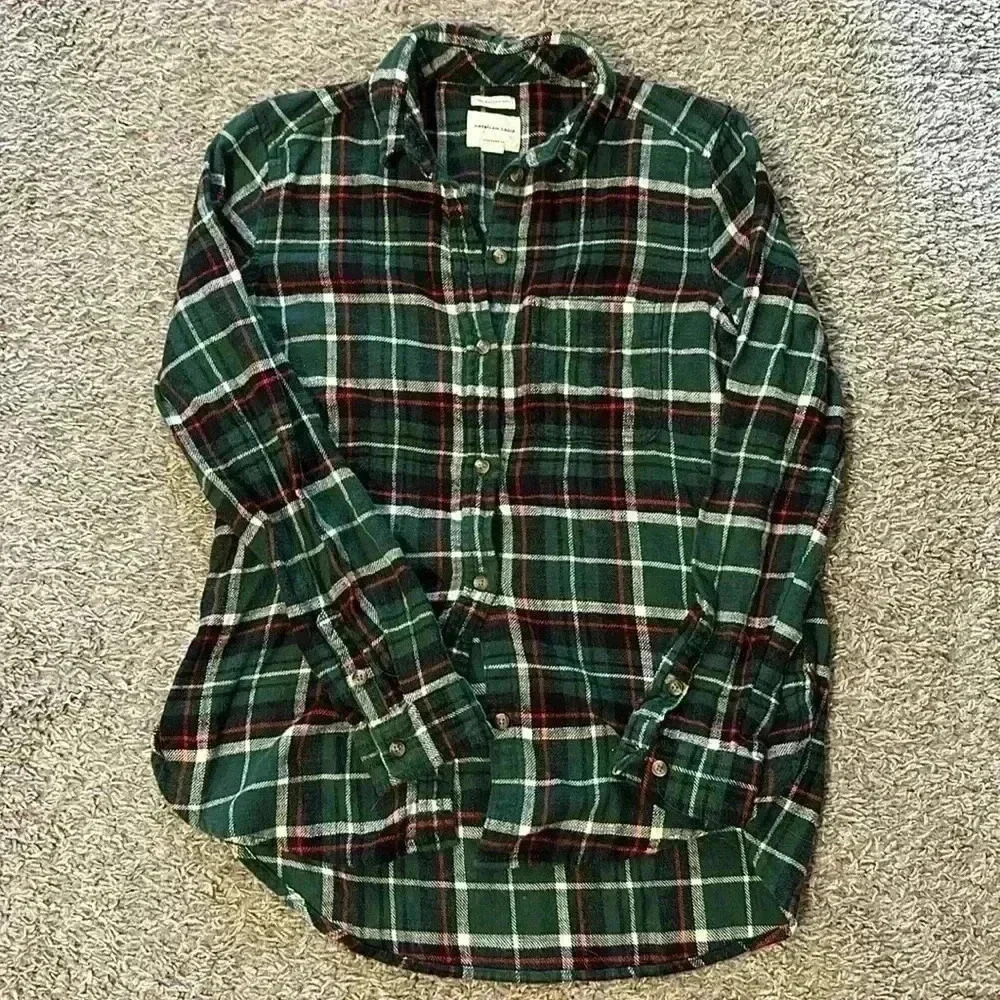 EUC Women’s American Eagle Ahh Mazingly Soft Flannel, Boyfriend Fit, Size S